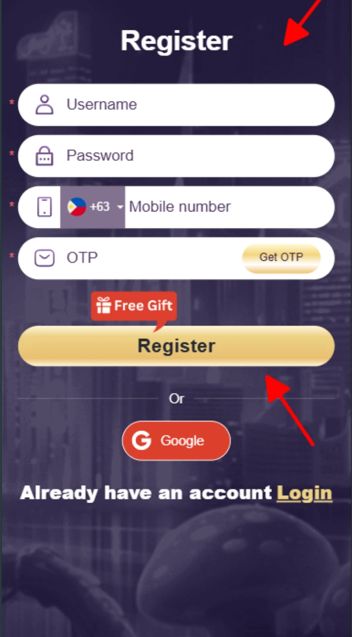 Fill information to register at WinHQ